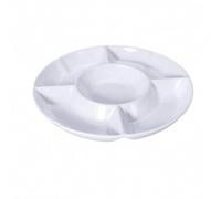 Baoblaze Piatto da Portata Scompartito in Melamina Lucido Vassoio con Ciotola Centrale e Scomparti Riutilizzabile per Ristoranti, Buffet, Servizio Quotidiano, 6311 Cinque Frutti
