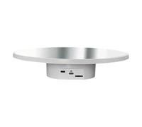 Baoblaze Piatto Girevole Elettrico motorizzato, Vassoio espositivo Automatico Multiuso per Regali, Posto Girevole per vetrine, 25 Cm Bianco