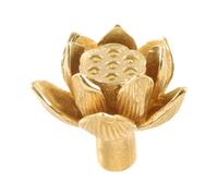 Baoblaze Pomello per mobile Lotus Seedpod, pomello per cassetto, maniglie decorative versatili in ottone per porte, maniglia per cassettiera, Oro
