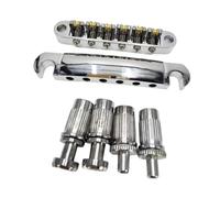 Baoblaze Ponte a Rulli in Metallo Affidabile per Chitarra Elettrica ES335, Ideale per Riparazioni, Offre Una Migliore Stabilità Delle Corde E Cordialità, Argento