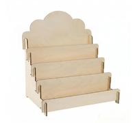 Baoblaze Porta Biglietti in Legno Portacarte Espositore Supporto Organizer Rack con Livelli Sfalsati per Mostrare Adatto per Ufficio Bancone Negozio Casa, Grande, Modello B