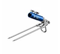 Baoblaze Portacanna da Pesca Supporto Portacanna Stabilizzatore Morsetto Cilindrico Doppia Vite Terra Insertabile Lega Magnesio Alluminio Compatto Adatto a, Blu Diamante, Universale