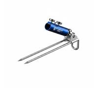 Baoblaze Portacanna da Pesca Supporto Portacanna Stabilizzatore Morsetto Cilindrico Doppia Vite Terra Insertabile Lega Magnesio Alluminio Compatto Adatto a , Blu Diamante , Standard