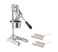 Baoblaze Pressa per Patate in Acciaio Inox 304 con Leva Comoda Macchina per Patatine Fritte Manuale Utensile da con Supporto Verticale atto per Preparazione, 2 Cestini