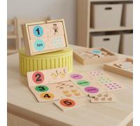Baoblaze Puzzle Didattico Numerico in Legno Gioco Educativo Contare Abbinamento Numeri Pezzi Interbloccati Doppia Faccia Allenamento Motricità Fine Materiale