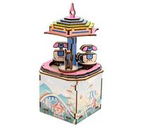Baoblaze Puzzle Musicale per Bambini Scatola Musicale Artigianale Legno Manuale Oggetto Decorativo da Esposizione Gioco di Montaggio Adatto a Regali Cameretta, Carosello Del Buongiorno