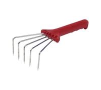 Baoblaze Rastrello da Giardinaggio Coltivatore a Mano Zappetta Manuale Attrezzo in Acciaio Inossidabile con Impugnatura Ergonomica Adatto per Allentare Il Terr, Rosso