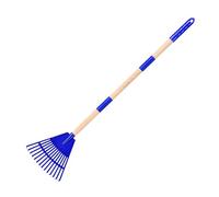 Baoblaze Rastrello da Giardino, rastrello per Foglie, Cortile, Prato, Bambini, Agricoltura, casa, Giardino, attrezzo a 3 sezioni per la Pulizia delle aiuole, Blu