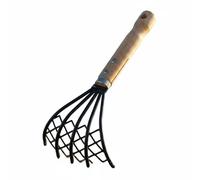 Baoblaze Rastrello da Spiaggia per Vongole Rastrello a Mano Rastrello per Sabbia Rastrello da Giardino con Testa a 5 Denti Struttura Aperta per Liberare La , Rustico, Tradizionale