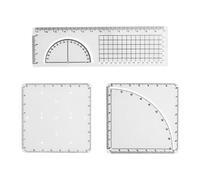 Baoblaze Righello geometrico multifunzionale, modelli di misurazione, righello per disegno, per lavori di costruzione, scrittura e costruzione, per La Classe 7