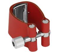 Baoblaze Saxophone Bocchino Sassofono Legatura Fermo Fascetta Regolabile in Pelle PU E Ottone con Supporto C Avvolgente per Stabilità in Performance Adatto, Rosso