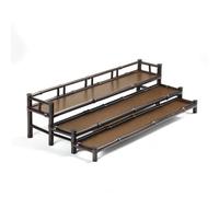 Baoblaze Scaffale Portabicchieri da Tè in Bambù Supporto Mensola Espositore Vassoio a Pannelli in Bambù a Trama per Tenuta Sicura, Tre Strati, Stile Sedia Da Maestro, In Bambù Viola