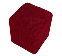 Baoblaze Scatola di Immagazzinaggio Morbido Pouf Copertura Stretch Rettangolo Sgabello Copre Poggiapiedi Fodera Divano Copertura della Protezione Lavabile in - Vino Rosso