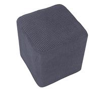 Baoblaze Scatola di Immagazzinaggio Morbido Pouf Copertura Stretch Rettangolo Sgabello Copre Poggiapiedi Fodera Divano Copertura della Protezione Lavabile in - Grigio