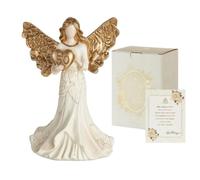 Baoblaze Scultura Angelo in Resina con Aperte E Abito Drappeggiato Dettagli Rilievi Raffinati sul Petto Ornamento da Interno per Scaffale Tavolino E Centrotavola per Celebrazione, 50 Anni