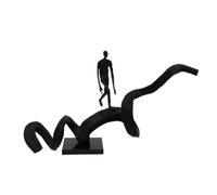 Baoblaze Scultura con Figura Umana in Equilibrio su Forma Curva Rifinitura Opaca E Base Nera Stabile Ornamento Peruffiziato per Consolle Ingresso Adatta per Ufficio Libreria Regalo.