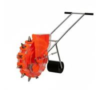 Baoblaze Seminatrice Regolabile Attrezzo per Piantare Manuale Spandiconcime da Giardino con Pressatore Posteriore Acciaio Inox E Plastica Adatta per Lavoro, 6 Bocche, Spaziatura Regolabile