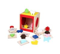 Baoblaze Sensory Board Gioco Sensoriale Tavola a Incastri Blocchi Forme Scatola Tattile in Legno Sviluppo Spaziale Coordinazione Mano Occhio Adatto per Bambini Aula Prescolare Homeschooling