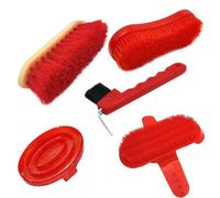 Baoblaze Set da 5 Pezzi Spazzola per Strumento per La Toelettatura Equina Pettine per Criniera E Coda Raccoglitore per Pulizia Zoccoli con Plettro per Cura del Adatto per Manutenzione