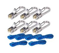 Baoblaze Set di 6 tendicorda Facili e sicuri da Usare, pratici, Resistenti e Multiuso, con Cordino Incluso, Ideali per Escursioni all'aperto.