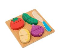 Baoblaze Set di Blocchi Educativi in Legno per Bambini con Tagliere Giocattolo Interattivo con Cibo Smontabile di Forme per Sviluppare Abilità Motorie, 17 17 2 Cm, Style to 4