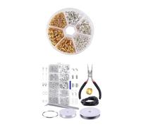 Baoblaze Set di Fermagli, Anelli di Congiunzione, Accessori per Gioielli con Strumenti per Braccialetti Fai Da Te
