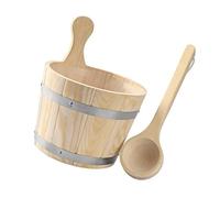 Baoblaze Set di secchi e mestoli per sauna, barile per attrezzi da bagno in legno, utilità, forniture per il bagno, barile per sauna in legno da 5 litri per