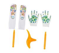 Baoblaze Set di strumenti per riflessologia con penna a punta Calzini per massaggi Calzini SPA per adulti Calzini per punti di agopuntura Mani Strumenti per