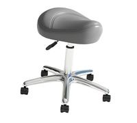 Baoblaze Sgabello da lavoro ergonomico in pelle PU, regolabile in altezza, multiuso, per massaggi, sedia da lavoro per bar, saloni di bellezza, Grigio