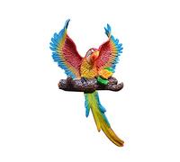 Baoblaze Statua di Pappagallo realistica Scultura in poliresina Ornamento di Pappagallo Wall Art Hanging Parrot Wall Decor for Outside Home Kitchen Patio Prato, Rosso
