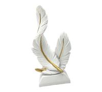 Baoblaze Statua di piume Decorazione per la casa Figura unica Artigianato Fai da te Forniture Scultura in resina Ornamento da tavolo per porta TV Soggiorno, Bianco
