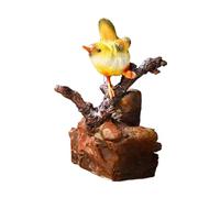 Baoblaze Statua di Uccello su Ramo, Scultura in Resina Unica, Modello di Scultura Artigianale di Animali, per Interni, Esterni, Cortile, Studio, Appartamento, Uccello Giallo