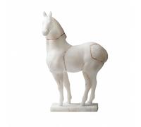 Baoblaze Statuetta Base Integrata Aspetto Finto Giada Figurina di in Resina Stile Vintage Scultura Equina Decorativa per Mensola Interna, 410MM