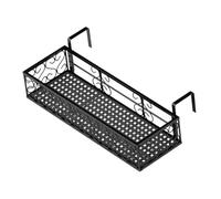 Baoblaze Supporto per Piante con Cestino per fioriera con ringhiera sospesa, ripiano per fioriera con ringhiera in Ferro, portavasi per Balcone con Recinzione, 60 cm