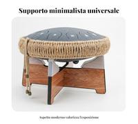 Baoblaze Supporto Portatile per in Legno con Inserti in Silicone per Percussioni a Piastra Adatto per Trasporto E Uso Allaperto, color to 1, Legno Naturale