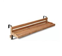 Baoblaze Tavolo da Ringhiera Pieghevole Tavolino da Balcone Mensola Appesa Piano Ribaltabile Supporto Regolabile Ripiano Liscio Struttura Robusta Uso, 120cm, Legno Naturale
