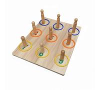 Baoblaze Toss Board Pannello Allenamento Manuale Gioco Coordinazione Occhio Mano Tavola Inserimento Anelli Pioli Verticali Legno per Bambini con Bisogni