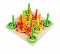 Baoblaze Toss Board Pannello Allenamento Manuale Gioco Coordinazione Occhio Mano Tavola Inserimento Anelli Pioli Verticali Legno per Bambini con Bisogni