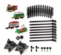 Baoblaze Treno Industriale con Design retrò Vagoni Tematici E Binario Chiuso con Luce Anteriore E Suono del Treno per Composizione Natalizia atto per Regali E Decorazione di Natale
