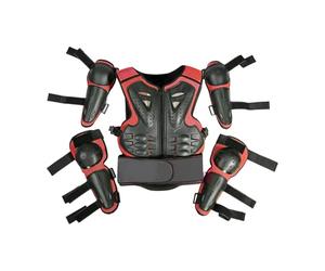 Baoblaze Tuta Protettiva per per Bambini, equipaggiamento di Protezione per la Guida, Traspirante e Confortevole, per Bici da Corsa, con Ginocchiere e, Rosso