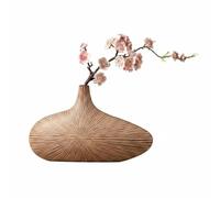 Baoblaze Vaso Decorativo Raffinato da Tavolo Vaso in Resina Robusta Ornamento di Design per Rami E Composizioni Floreali Silhouette Moderna per Studio Zona, Piccolo, con Fiori di Prugno Rosa