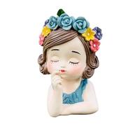 Baoblaze Vaso per Fiori da Ragazza, Statua, Regalo, Ornamenti, Contenitore per Piante, per casa, Ufficio, Giardino, scrivania, Cappotto Blu