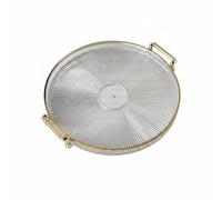 Baoblaze Vassoio Diamante Rotondo con Maniglie Base Testurizzata Aspetto Trasparente Materiale Sintetico Resistente Portatavolo con Funzione Decorativa Adatto, Trasparente, Piatto Rotondo