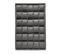 Baoblaze Vassoio Portaorologi Foderato in Velluto Vassoio con Scomparti Imbottiti Sottile per Bancone Espositivo, Vetrina, Grigio
