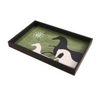 Baoblaze Vassoio Rettangolare in Legno Ingegnerizzato Multiuso Vassoio Portaoggetti con Bordi Rialzati per Ingresso, Comò, Consolle, L