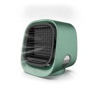 Baoblaze Ventilatore Usb da Tavolo Mini Ventilatore da Scrivania con Tre Velocità Griglia Nera Frontale Finestra Laterale Ovale Materiale Serbatoio 300ml, Array, Verde
