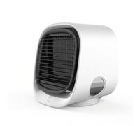 Baoblaze Ventilatore Usb da Tavolo Mini Ventilatore da Scrivania con Tre Velocità Griglia Nera Frontale Finestra Laterale Ovale Materiale Serbatoio 300ml, Array, Bianco