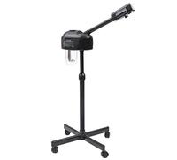 BAOCHADA Evaporatore facciale 750 W, vaporizzatore per sauna facciale, con ugello girevole a 360 gradi e pannello di controllo a LED, vaporizzatore viso per salon spa (nero)