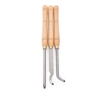 BAOCHADA Set di 3 scalpelli in legno con manico in legno, scalpello in legno Werkzeyt in metallo duro + legno, set con 3 teste, piccole curve, aste curve, aste dritte