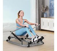 BAOCHADA vogatore 3 in 1 per casa, pressa per gambe, attrezzo per addominali e fitness romano, con 2 intensità regolabile, per allenamento cardio e forza, salvaspazio, fino a 120 kg